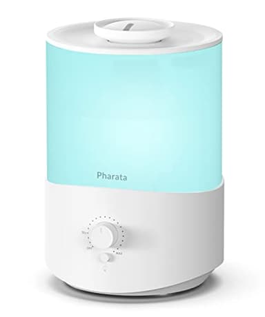 Pharata Humidificateurs pour Chambre à Coucher Grande Pièce, Humidificateur à Brume Fraîche de 2,5 L avec Diffuseur d'Huiles Essentielles, Humidificateur à Remplissage Supérieur pour Bébé, Maison