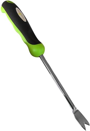 Garden GURU Outil de désherbage avec poignée ergonomique en acier inoxydable pour plantation, désherbage, entretien des fleurs et des légumes dans la pelouse, le jardin, la cour | Résistant à la rouille