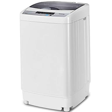 Giantex Machine à laver entièrement automatique portable compacte 1,34 pi³ Laveuse à essorage avec pompe de vidange, 10 programmes 8 sélections de niveau d'eau avec écran LED capacité 12 lb