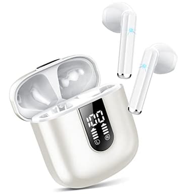 Écouteurs sans fil, casques Bluetooth 5.3 HiFi stéréo, mini écouteurs intra-auriculaires Bluetooth, écouteurs sans fil avec micro antibruit 4 ENC, étanche IP7, affichage LED, contrôle tactile
