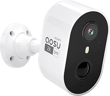AOSU Caméra de sécurité 2K sans fil pour extérieur, caméra de surveillance à piles pour l'extérieur, caméra Wi-Fi avec détection de mouvement humanoïde PIR et sirène, audio bidirectionnel, étanche