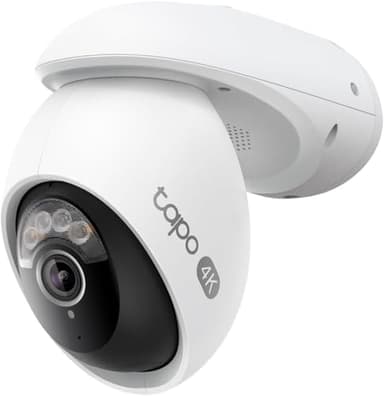 Tapo Tapo C560WS Caméra de sécurité extérieure panoramique et inclinable 4K 8 Mpx, vue à 360 °, sans frais mensuels, suivi IA personne/véhicule et mouvement, vision nocturne couleur étoilée, stockage SD/Cloud, fonctionne avec Alexa et Google Home