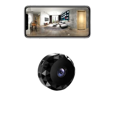 Caméra espion WiFi 1080p cachée avec détection de mouvement Caméra de sécurité intérieure sans fil pour surveillance domestique intelligente Caméra espion Batterie longue durée avec contrôle par application (Noir)