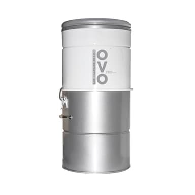 OVO 750 Airwatts Système central d'aspiration puissant et robuste, filtration hybride (avec ou sans sacs jetables) Bac à poussière à chargement inférieur de 25L ou 6,6 gallons