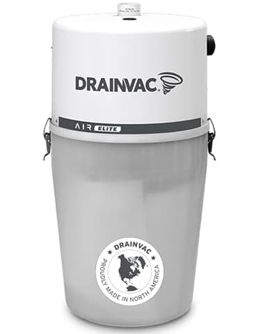 Drainvac Air Elite Système d'aspiration centrale domestique 750 Air Watts Unité d'alimentation – Design compact, haute aspiration, double filtration, bac à poussière de 41L, couvre les maisons jusqu'à