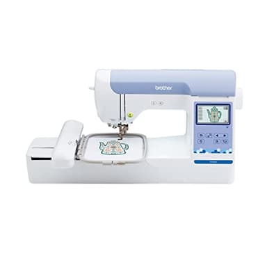 Brother PE900 Machine à broder, 193 motifs intégrés, zone de tambour de 12,7 x 17,8 cm, grand écran tactile LCD de 9,4 cm, port USB, 13 styles de polices, blanc