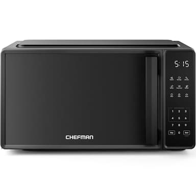 Chefman Four à micro-ondes de comptoir 0,7 pi³, 700 W avec 10 niveaux de puissance, 6 préréglages de cuisson avec cuisson express en un seul toucher, mode éco, verrou de sécurité pour enfants et