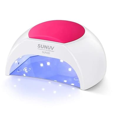 SUNUV SUN2C Lumière UV pour les ongles, lampe à ongles LED UV avec 4 réglages de minuterie, lumières de durcissement compatibles avec tous les vernis gel Rose