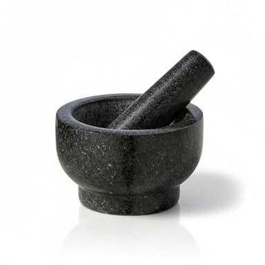Lagostina Mortier et pilon manuel en granit naturel, broyeur manuel, parfait pour écraser les herbes, les épices, capacité de 1,3 tasse, durable et facile à nettoyer, gris, L413.4106.02