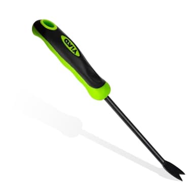 Mini désherbeur manuel – Extracteur de mauvaises herbes à double broche pour racines profondes, poignée ergonomique à prise en main douce, pour pelouse, jardin, parterres de fleurs, terrasse, cour