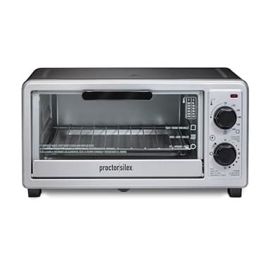 Four grille-pain de comptoir Proctor Silex à 4 tranches, multifonction avec cuisson, grillage et gril, 1100 watts, minuterie de 30 minutes et arrêt automatique, comprend un plateau de cuisson et une