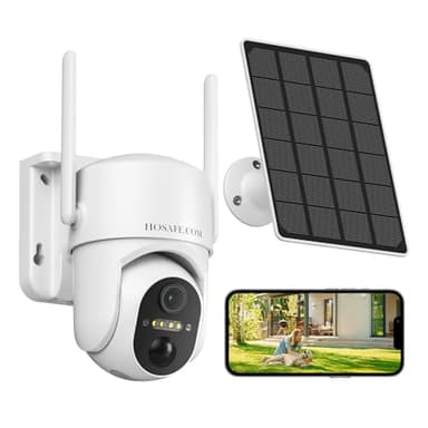 Caméra de sécurité domestique extérieure, caméras de sécurité WiFi sans fil extérieures, caméra de surveillance vidéo, caméra 360 avec PTZ, capteur PIR, vision nocturne couleur 2K HD, communication