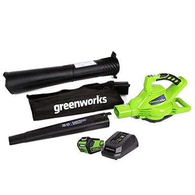 Greenworks Souffleur à feuilles sans balais 40 V sans fil (185 MPH / 330 CFM) / Aspirateur électrique à vitesse variable, haute puissance, léger et silencieux pour le nettoyage des débris de jardin