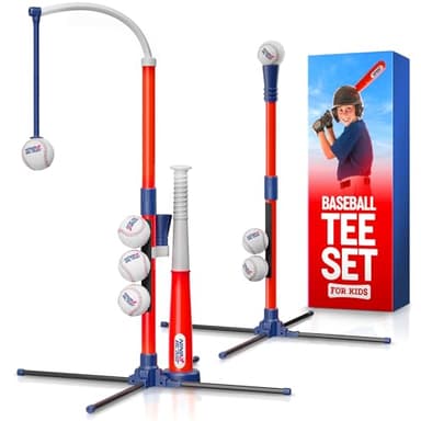 Ninja Blast Ensemble de balles de baseball pour enfants – Cadeau d'anniversaire pour garçon de 4 ans – Ensemble de balles en T pour tout-petits de 3 à 5 4 à 6 ans – Jouets pour garçons de 3, 4, 5, 6 ans – Jouets d'extérieur pour tout-petits, t-shirt de baseball