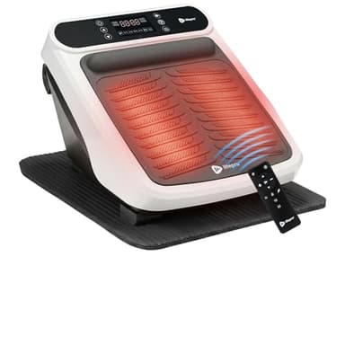 LifePro Masseur de pieds avec fonction de chaleur – Machine de massage des pieds vibrante à vitesse réglable pour jambes, voûte plantaire et orteils – Masseur de pieds sous le bureau avec télécommande
