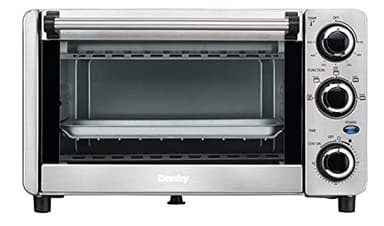 Danby DBTO0412BBSS Four grille-pain de comptoir 0,4 pi³ 4 tranches avec fonctions toast, cuisson, grillage, garde au chaud en acier inoxydable