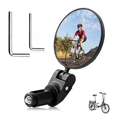 Rétroviseur de guidon de vélo, rétroviseur de vélo à montage latéral sur embout de guidon, rétroviseurs de sécurité HD, rétroviseur convexe avec rotation réglable à 360 degrés, pour vélo de montagne