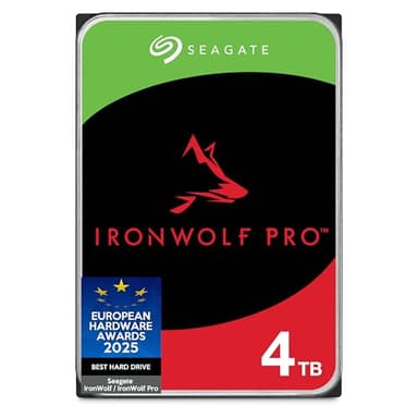 Seagate IronWolf Pro ST4000NTZ01 Disque dur interne NAS 3,5" 7200 tr/min CMR 256 Mo de cache SATA 6 Go/S avec service de sauvetage de données