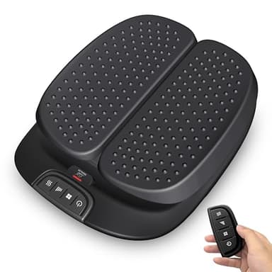 Snailax Masseur de pieds vibrant avec chaleur, télécommande, 3 niveaux d'intensité de vibration et 3 modes de massage, masseur électrique des pieds et du dos, cadeau pour femme/homme/maman/papa (noir)