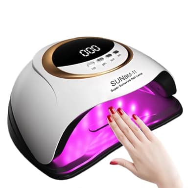 Lampe à ongles UV LED, 280W Séchoir à ongles UV professionnel pour ongles en gel avec 66 perles, lampe de séchage rapide pour vernis à ongles gel avec capteur automatique, 4 réglages de minuterie