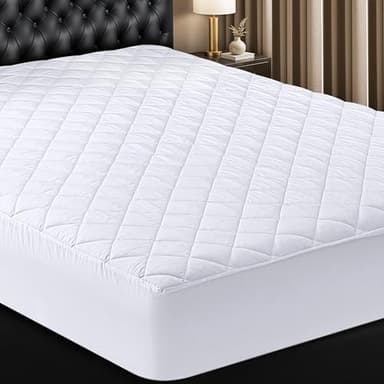 Utopia Bedding Protège-matelas matelassé - Housse de matelas extensible jusqu'à 40,6 cm de profondeur - Surmatelas (lit double)