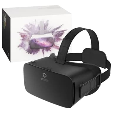 DESTEK V5 Casque VR pour téléphone sans contrôleur, 128 applications VR premium incluses, lentilles HD protégées contre les yeux bleus, casque de réalité virtuelle FOV à 110° pour iPhone, téléphone Android - Noir