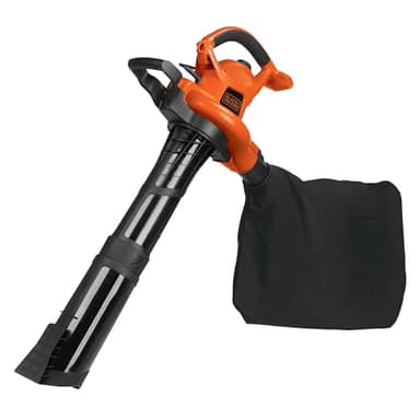 BLACK+DECKER Souffleur et broyeur de feuilles électrique 3 en 1 avec kit d'aspirateur à feuilles, 12 A (BV6000)