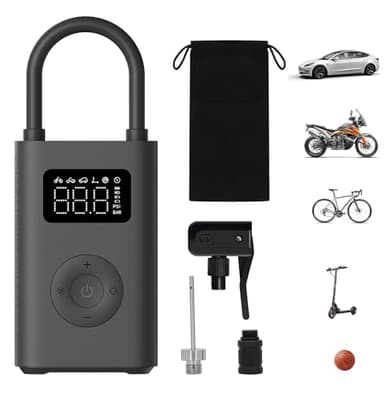 Xiaomi Compresseur à air électrique portable 2, Pompe à air électrique pour gonfler les pneus de voiture, Pompe à pneu 150 PSI, Gonflage sans fil avec détection numérique de la pression des pneus pour