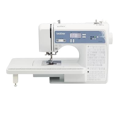 Brother Machine à coudre et à matelasser, informatisée, 165 points intégrés, écran LCD, table large, 8 pieds presseurs inclus, blanc