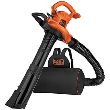 BLACK+DECKER Aspirateur souffleur de feuilles sac à dos et broyeur, boost de puissance jusqu'à 250 MPH, 400 CFM, avec fil (BEBL7000-CA)
