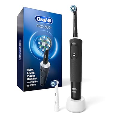 ORAL-B Pro 500+ Brosse à dents rechargeable Noir 1 ct