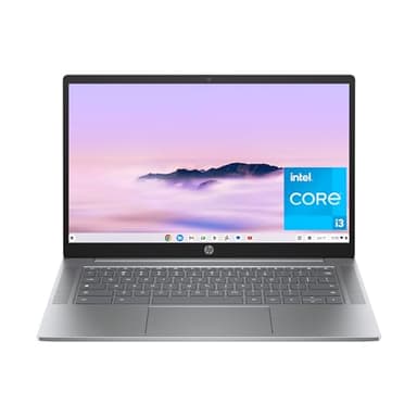 HP Chromebook Plus Ordinateur portable de 14 pouces, Processeur Intel Core i3-N305, 8 Go RAM, UFS 128 Go, Écran IPS Micro-Edge FHD (1920x1080), Caméra True Vision FHD 1080p avec Obturateur de