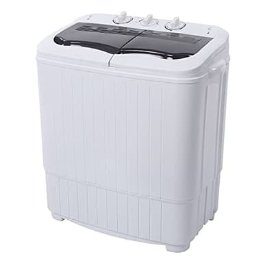 Karl home Machine à laver portable avec pompe de vidange, machine à laver à double cuve de 6,8 kg avec séchoir à essorage, nettoyeur de 3,6 kg et essoreur de 3,2 kg, contrôle de minuterie, laveuse à