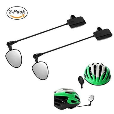 Rétroviseur de vélo pour casque, rétroviseurs de vélo ajustables à 360 degrés pour cyclisme, lunettes de soleil, lunettes de vue, rétroviseurs de vue arrière pour vélos de montagne (lot de 2)