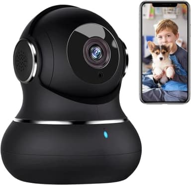 Caméra de surveillance intérieure Little elf, Litokam 2K caméra pour animaux avec suivi de mouvement à 360°, vision nocturne IR, babyphone d’intérieur, caméra de sécurité pour la maison compatible