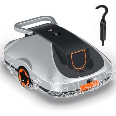Robot aspirateur de piscine sans fil pour piscines hors sol, robot automatique avec autonomie de 200 minutes, aspiration puissante, auto-stationnement, filtre fin de 180 μm, nettoyage jusqu'à 2 500 m²