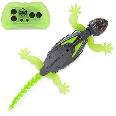 HEX Bots Chenille murale Gecko avec technologie officielle d'escalade murale, robot télécommandé rechargeable pour enfants, jouets de farce pour garçons et filles de 4 ans et plus