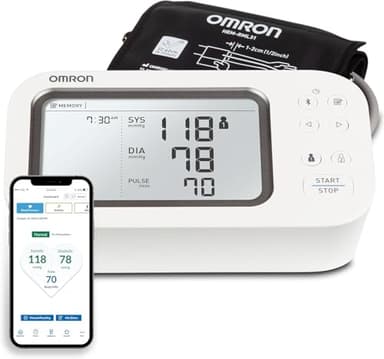 OMRON Tensiomètre doré pour le haut du bras – Brassard de pression artérielle validé cliniquement – Utilisez l'application Omron Connect pour des mesures illimitées
