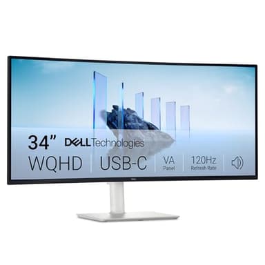 Moniteur incurvé USB-C Dell 34 Plus - S3425DW - 34 pouces (3440 x 1440) jusqu'à 120 Hz, écran 21:9, panneau VA, AMD FreeSync Premium, 99 % sRGB, 95 % DCI-P3, haut-parleurs intégrés, rapport de
