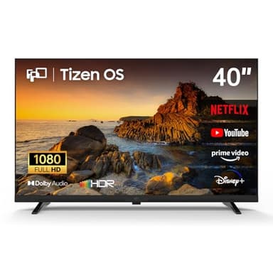 FPD Tizen OS Smart TV 40" 1080p Full HD compatible avec Samsung TV Plus, Dolby Audio, HDR 10, Gaming Hub, SmartThings, Miracast intégré, contrôle vocal Télévision à écran plat (AT40-P1)