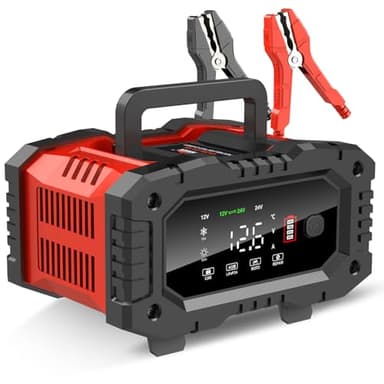 YONHAN Chargeur de batterie LiFePO4 entièrement automatique au plomb 20 A 12 V/24 V – Chargeur de batterie de voiture avec réparation de batterie, mode hiver, pour batteries AGM, STD, gel, à cycle profond