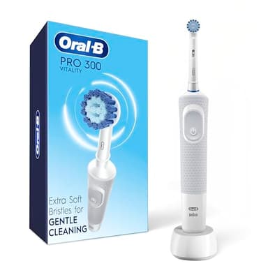 Oral-B Brosse à dents électrique Pro 300 Sensitive Clean Vitality avec (1) tête de brosse, rechargeable, blanc