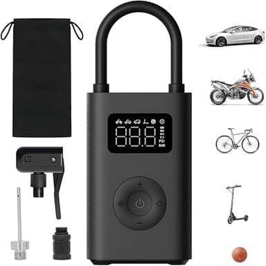 Xiaomi Compresseur d'air électrique portable 2, compresseur d'air sans fil de 150 PSI avec affichage numérique précis à DEL, pompe à air de 2000 mAh pour voiture, scooter, vélo, moto, ballon