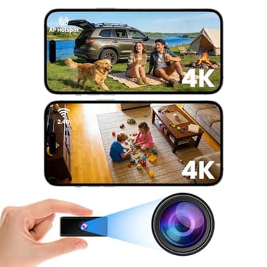 Caméra espion, WiFi ou sans WiFi optionnel, caméra cachée UCOCARE 4K avec carte TF 64 Go intégrée, vision nocturne, support magnétique, mini caméras pour sécurité intérieure et extérieure