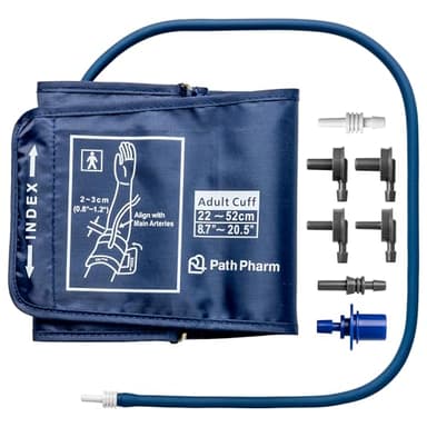 Path Pharm Bracelet de tensiomètre - Bracelet de tensiomètre Premium Compatible avec Omron - 22-52 cm Bracelet de rechange réglable avec 7 connecteurs - Bracelet de bras de tensiomètre en forme