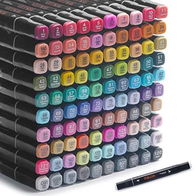 Lot de 100 marqueurs permanents à l'alcool à double pointe pour enfants et adultes, surligneur à base d'alcool pour peinture, coloriage, croquis et dessin (noir)