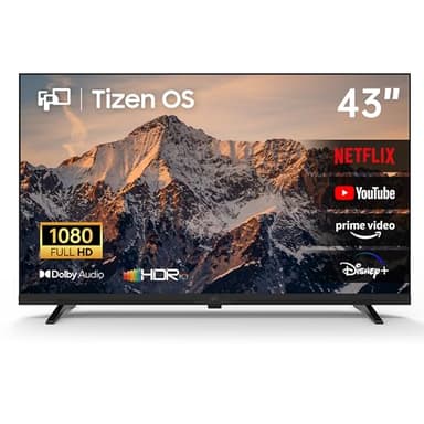 FPD Smart TV 43", 1080p FHD Tizen OS avec streaming intégré et télévision en direct gratuite, compatible avec Samsung TV Plus, Dolby Audio, HDR10, hub de jeu, SmartThings, commande vocale