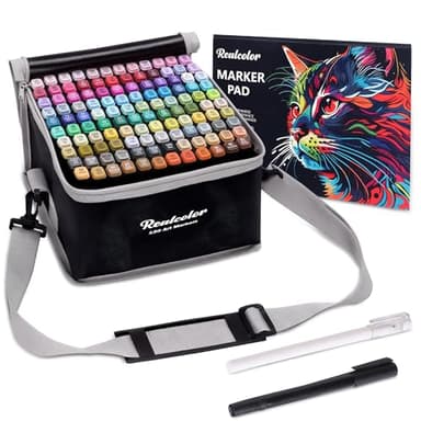 120 marqueurs à l'alcool, lot de marqueurs d'art à double pointe pour coloriage pour adultes, lot de marqueurs à l'alcool pour dessin, coloriage, croquis, création de cartes, illustration, idéal pour