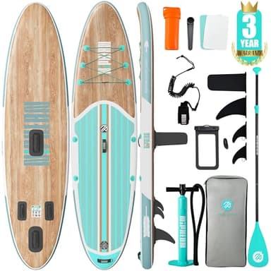 Niphean Planche à pagaie gonflable avec accessoires de SUP, planche à pagaie gonflable de 3,2 m, plateau antidérapant en EVA, planche à pagaie gonflable pour adultes et jeunes