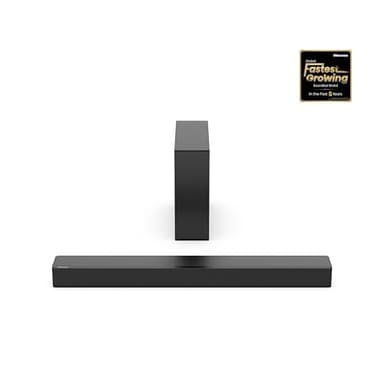 Hisense HS2100 Barre de son 2.1 canaux 240W avec caisson de basses sans fil, alimentée par Dolby Audio, compatible Roku TV, Bluetooth 5.3/HDMI ARC/optique/AUX/USB, 6 modes sonores adaptés